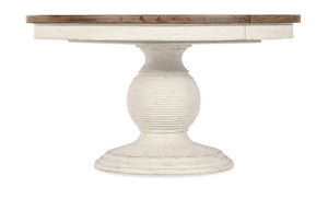 Hooker Furniture Americana Round Pedestal Dining Table With Carved Base, Two-Tone Honey Top & 22" Pull-Out Leaf Whites/Creams/Beiges 7050-75203-02