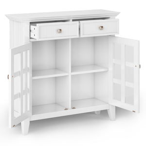 English Elm Acadian Entryway Storage Cabinet - Elegant White Wood Design With Adjustable Shelves & Drawers B136P158295