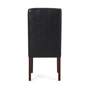 English Elm Dining Chair Set of Two Wingback Button Tufted High Back Birch Leg Upholstered 61539.00PUMDNT