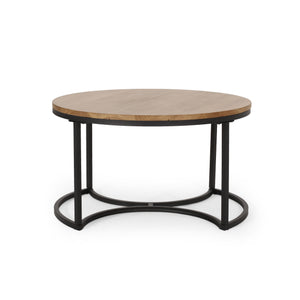 English Elm Christopher Knight Home® - COFFEE Modern Industrial Nesting Table Set — Wire‑Brushed Firwood Tops with Sturdy Iron Frame Durable Style Black 67141.00ANTBLK