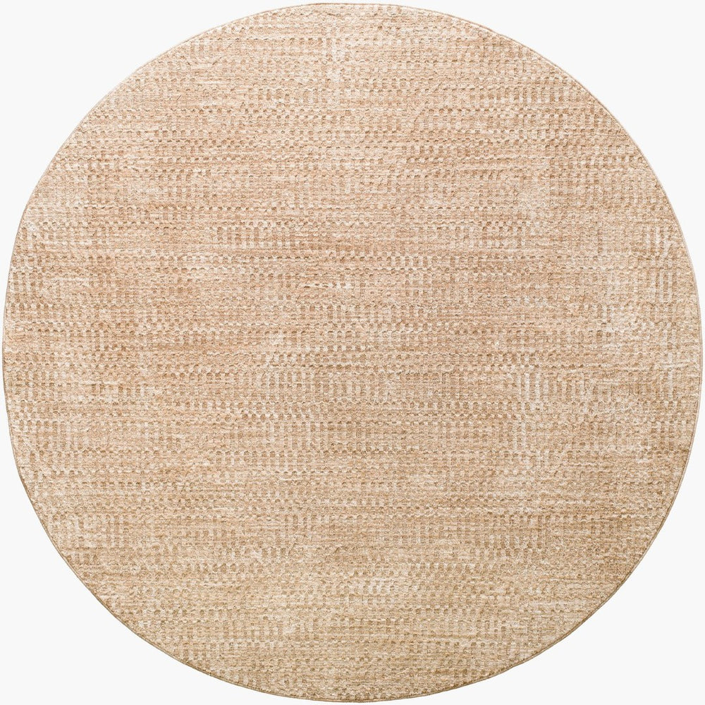 Livabliss Masterpiece Turkish Machine Woven Medallion Area Rug with Fringe for Large Living Spaces Beige, Tan 7'10" x 7'10" MPC2304-710RD