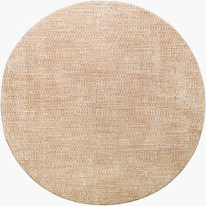Livabliss Masterpiece Turkish Machine Woven Medallion Area Rug with Fringe for Large Living Spaces Beige, Tan 7'10" x 7'10" MPC2304-710RD