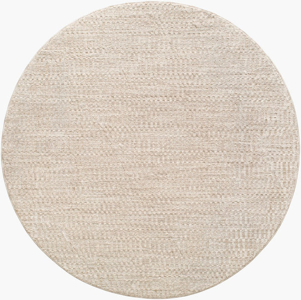 Livabliss Masterpiece Traditional Fringed Polyester Area Rug Woven in Turkey for Large Living Spaces Light Gray, Med 7'10" x 7'10" MPC2305-710RD