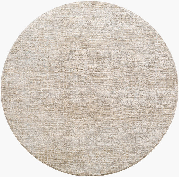 Livabliss Masterpiece Polyester Area Rug with Fringe Minimalist Turkish Woven Living Room Floor Light Gray, Med 5'3" x 5'3" MPC2307-53RD