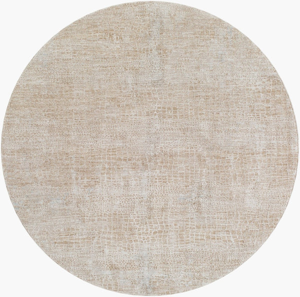 Livabliss Masterpiece Polyester Area Rug with Fringe Minimalist Turkish Woven Living Room Floor Light Gray, Med 6'7" x 6'7" MPC2307-67RD