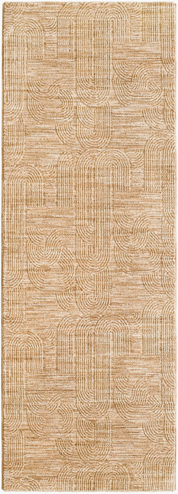 Livabliss Masterpiece Turkish Machine Woven Polyester Area Rug with Fringe for Formal Living Rooms Beige, Tan 2'7" x 7'3" MPC2310-2773