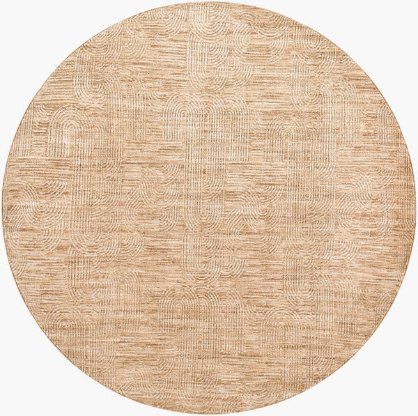 Livabliss Masterpiece Turkish Machine Woven Polyester Area Rug with Fringe for Formal Living Rooms Beige, Tan 5'3" x 5'3" MPC2310-53RD