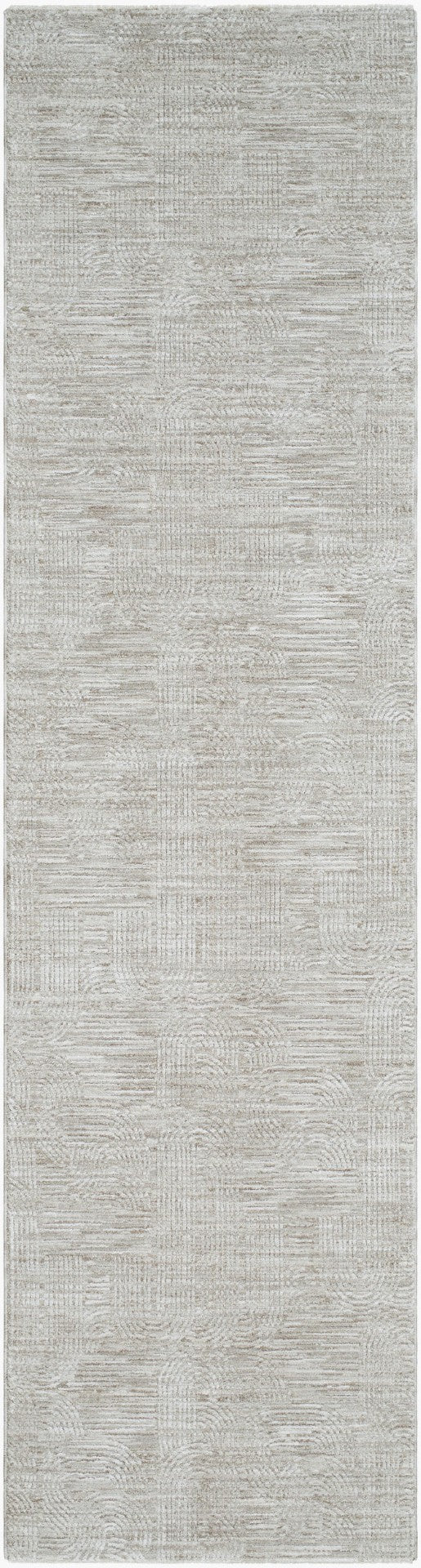 Livabliss Masterpiece Turkish Woven Polyester Area Rug with Fringe for Living and Dining Rooms Light Gray, Med 2'7" x 7'3" MPC2311-2773