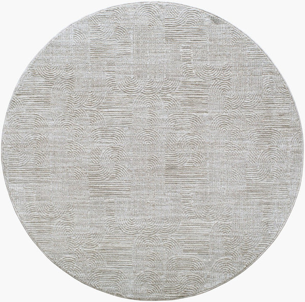 Livabliss Masterpiece Turkish Woven Polyester Area Rug with Fringe for Living and Dining Rooms Light Gray, Med 5'3" x 5'3" MPC2311-53RD