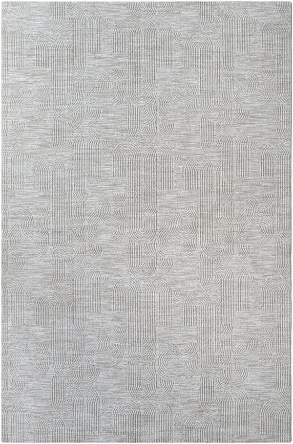 Livabliss Masterpiece Turkish Woven Polyester Area Rug with Fringe for Living and Dining Rooms Light Gray, Med 6'7" x 9'6" MPC2311-6796