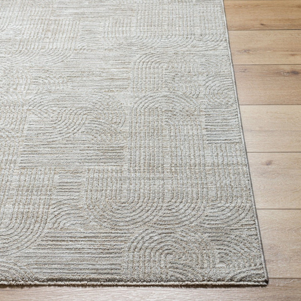 Livabliss Masterpiece Turkish Woven Polyester Area Rug with Fringe for Living and Dining Rooms Light Gray, Med 6'7" x 9'6" MPC2311-6796