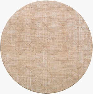 Livabliss Masterpiece Medallion Area Rug with Fringe Woven in Turkey for Living Dining Rooms Beige, Tan 7'10" x 7'10" MPC2312-710RD