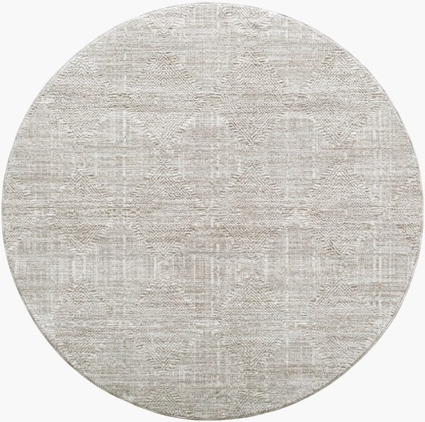 Livabliss Masterpiece Traditional Fringe Area Rug Turkey Woven Polyester Formal Living Room Floor Light Gray, Cre 5'3" x 5'3" MPC2313-53RD