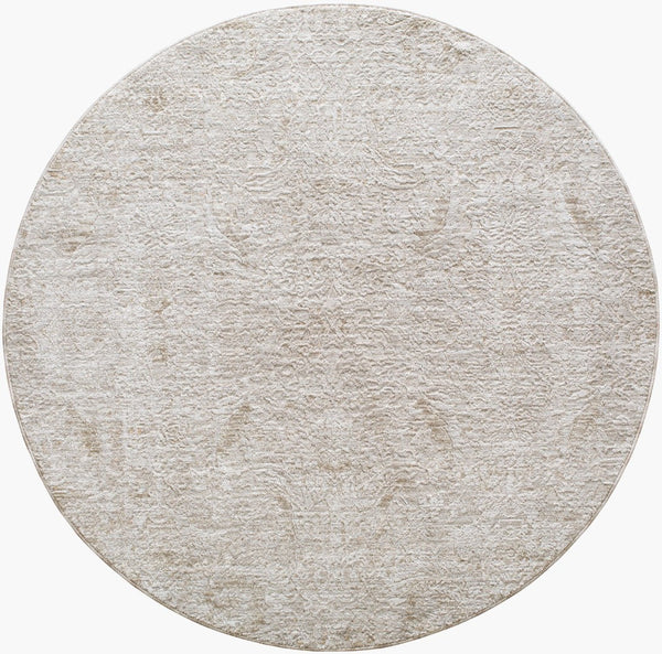 Livabliss Masterpiece Traditional Fringe Area Rug Machine Woven Polyester for Large Living Spaces Light Gray, Cre 5'3" x 5'3" MPC2317-53RD