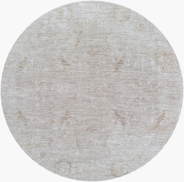 Livabliss Masterpiece Traditional Fringe Area Rug Machine Woven Polyester for Large Living Spaces Light Gray, Cre 6'7" x 6'7" MPC2317-67RD