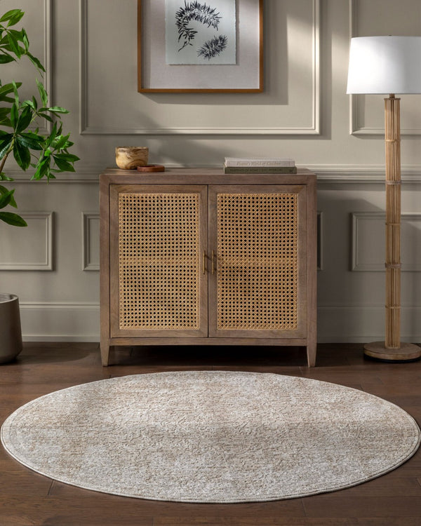 Livabliss Masterpiece Turkish Polyester Area Rug with Fringe Traditional Pattern for Living Rooms Medium Gray, Li 7'10" x 7'10" MPC2322-710RD