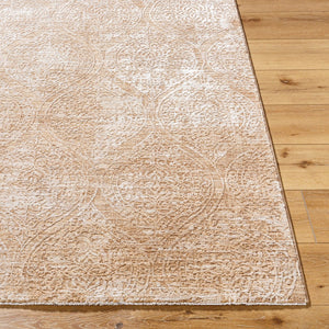 Livabliss Masterpiece Turkish Inspired Area Rug with Fringe Polyester Weave for Formal Living Rooms Light Beige, Be 6'7" x 6'7" MPC2325-67RD