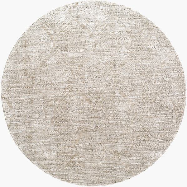 Livabliss Masterpiece Turkish Inspired Polyester Area Rug with Fringe Trim for Living Dining Rooms Light Sage, Sag 5'3" x 5'3" MPC2326-53RD