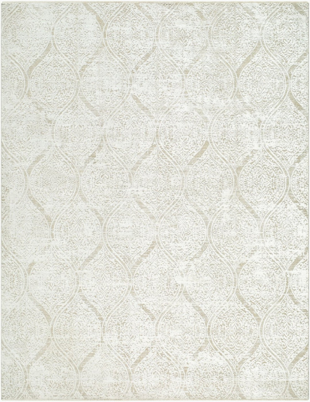 Livabliss Masterpiece Polyester Area Rug with Fringe Mid Century Modern Living Room Floor Accent White, Ivory 2'7" x 10' MPC2334-2710