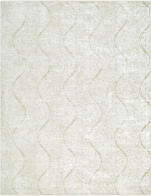 Livabliss Masterpiece Polyester Area Rug with Fringe Mid Century Modern Living Room Floor Accent White, Ivory 2'7" x 10' MPC2334-2710