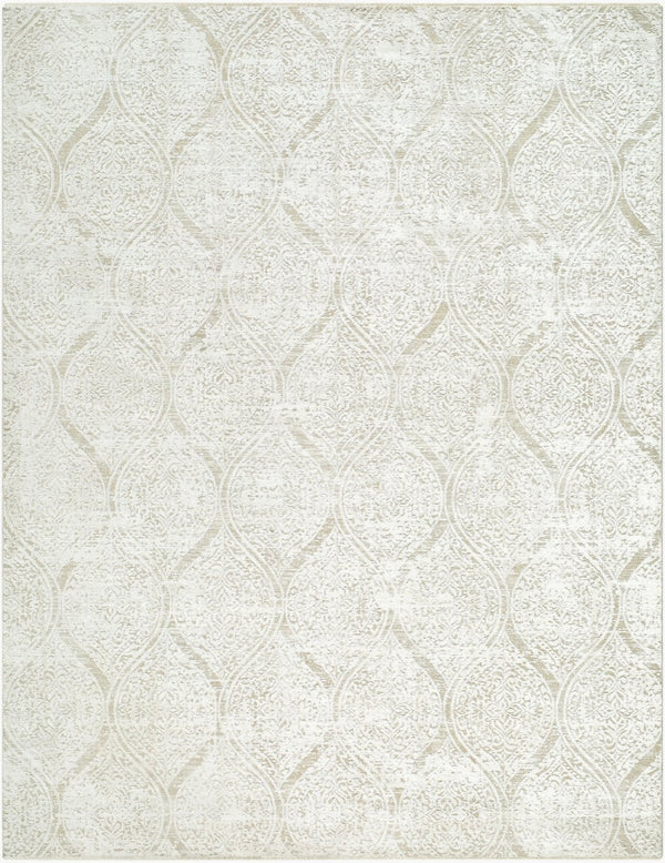 Livabliss Masterpiece Polyester Area Rug with Fringe Mid Century Modern Living Room Floor Accent White, Ivory 2'7" x 10' MPC2334-2710