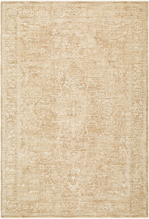 Livabliss Masterpiece Traditional Medallion Area Rug Polyester Pile Turkey Woven Fringe Living Room Light Gray, Tan 9' x 12'2" MPC2335-9122