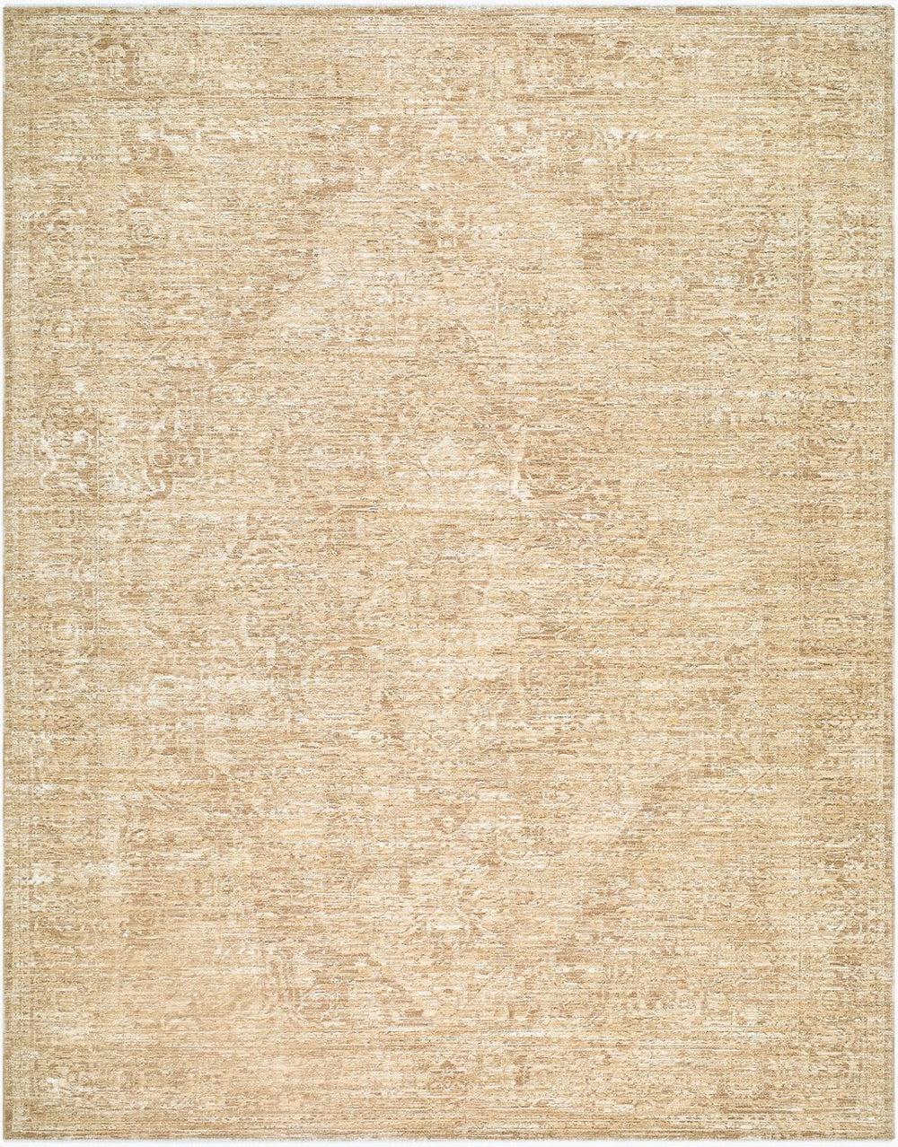Livabliss Masterpiece Traditional Medallion Area Rug Polyester Pile Turkey Woven Fringe Living Room Light Gray, Tan 9' x 12'2" MPC2335-9122