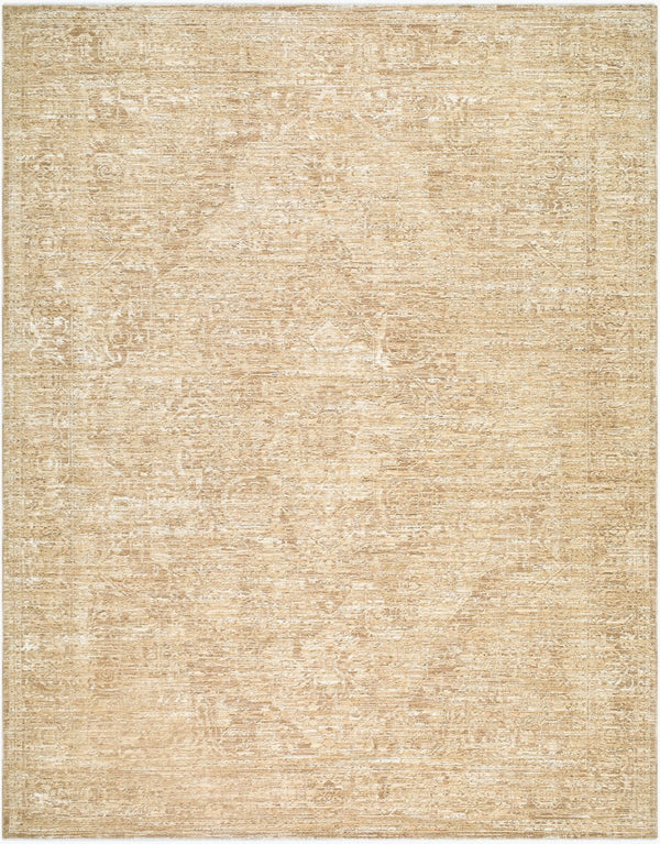Livabliss Masterpiece Traditional Medallion Area Rug Polyester Pile Turkey Woven Fringe Living Room Light Gray, Tan 7'10" x 10'2" MPC2335-710102