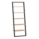 Homelegance By Top-Line Haddon Two-Tone Leaning Ladder Bookcase Oak Wood