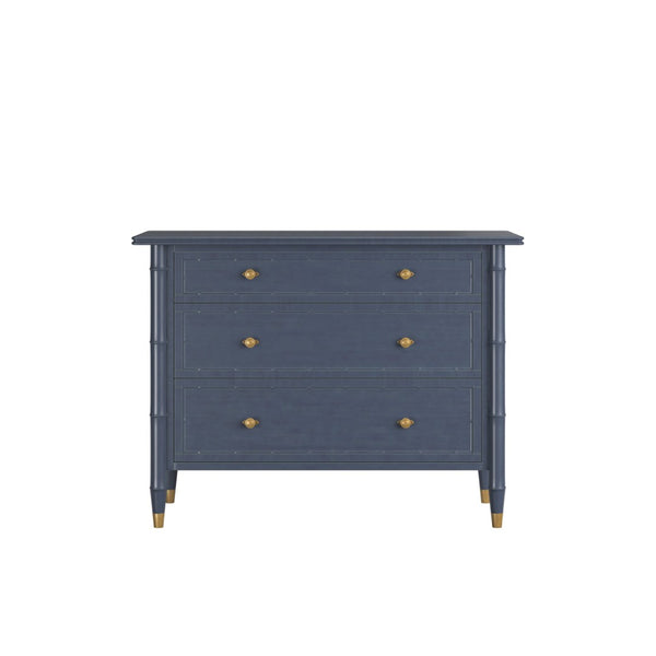 A.R.T. Furniture Harbor Bachelors Chest - Rustic Elegance with Ample Storage and Classic Brass Accents for Any Space Blue 338158-2721