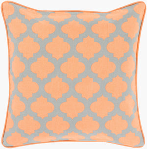 Surya Morrocan Printed Lattice Accent Pillow 18"L X 18"W - Elegant Cotton Cushion For Home Décor Coral Cotton Mpl004-2020