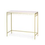 Christopher Knight Home® - Noble House - Breu Modern Glam Console Table with Petal Accents, Gold and White