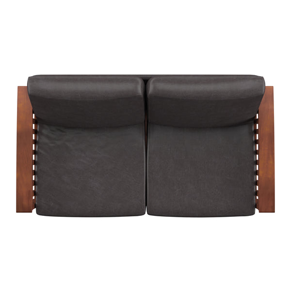 Homelegance By Top-Line Parcell Mission-Style Wood Loveseat Brown Rubberwood