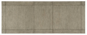 Hooker Furniture Linville Rustic North Fork Rectangle Dining Table With 24" Leaf, Oak Veneer, Smoked Mink Finish, Seats 8–10 6150-75200-85