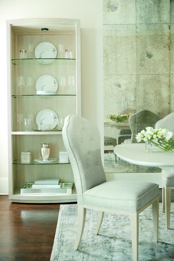 Bernhardt Bernhardt East Hampton Side Chair In Cerused Ash Finish With Muted Gray Tufted Upholstery, Neo-Traditional Elegance 395541