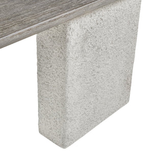 Bernhardt Bernhardt Monolith Console Table With Wire-Brushed Oak Top & Faux Stone Column Bases, 72" Wide 343915