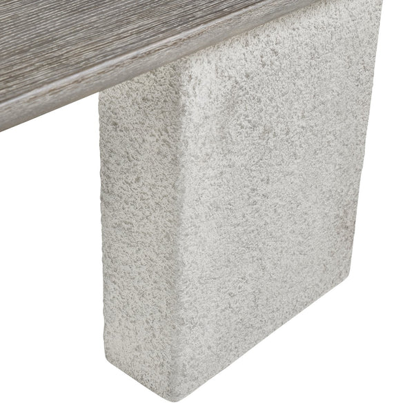 Bernhardt Bernhardt Monolith Console Table With Wire-Brushed Oak Top & Faux Stone Column Bases, 72" Wide 343915