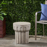 Christopher Knight Home® - Noble House - Delphinus Outdoor Contemporary Lightweight Concrete Accent Side Table