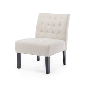 English Elm Accent Slipper Chairs Set of Two Button Tufted Plush Upholstered Living Room Pair 70752.00BGE
