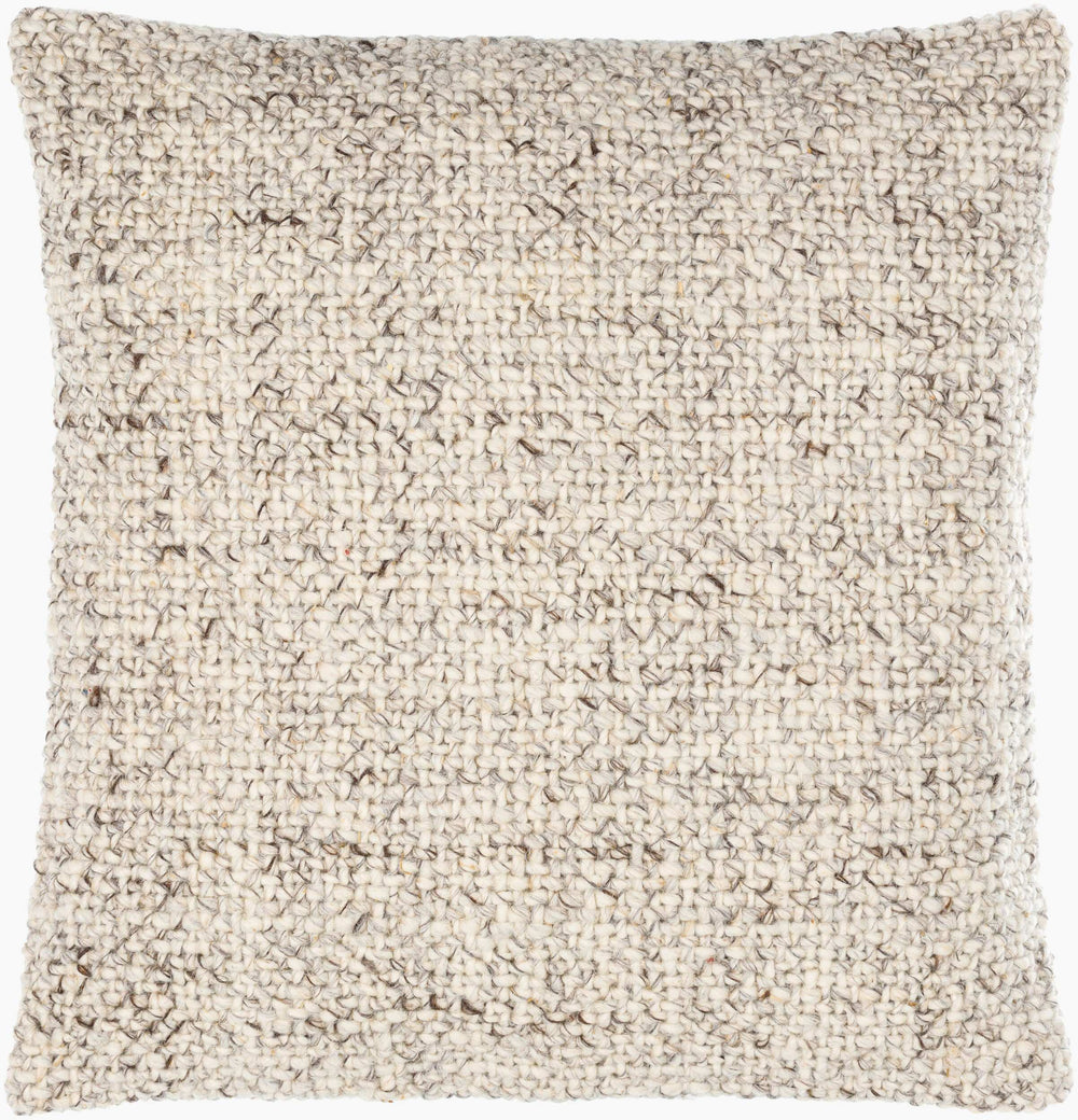 Surya Murphy 18"L X 18"W Elegant Wool-cotton Accent Pillow For Cottage Style Home Décor & Comfort Ivory Wool,Cotton Mpy002-2222p