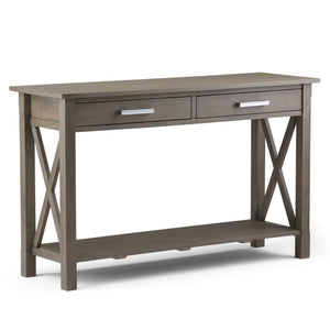 English Elm Kitchener Console Sofa Table - Rustic Farmhouse Grey With Storage, Stylish Design For Any Space B136P158209