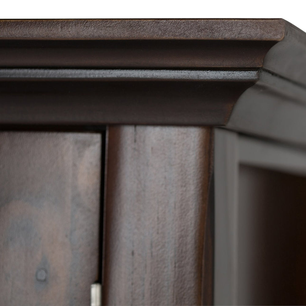 English Elm Acadian Wide Storage Cabinet – Handcrafted Solid Wood In Rich Brunette Brown For Timeless Elegance B136P159415