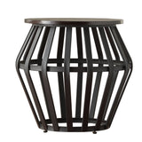 Homelegance By Top-Line Willow Metal Frame Round Cage End Table Espresso Metal