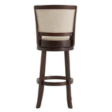 Homelegance By Top-Line Astin Upholstered Back Swivel Stool Beige Rubberwood