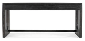 Hooker Furniture Commerce Mindi Writing Desk With Black Wood Grain Finish, 3 Drawers, Wire Management & Modular Storage 5899-10458-89