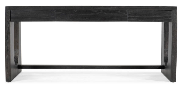 Hooker Furniture Commerce Mindi Writing Desk With Black Wood Grain Finish, 3 Drawers, Wire Management & Modular Storage 5899-10458-89