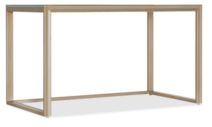 Hooker Furniture Blossoming Hope Glass Writing Desk — Ultra White Reverse-Painted Floral Top, Gold Metal Frame, Elegant Transitional Style 5000-10003-647