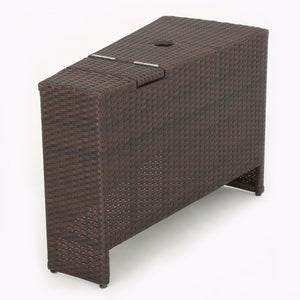 English Elm Christopher Knight Home® - MADRAS Woven Rattan Sector Table in Brown – Compact 31.75"x22.5"x16" Accent Table, Durable Craftsmanship 57656.00