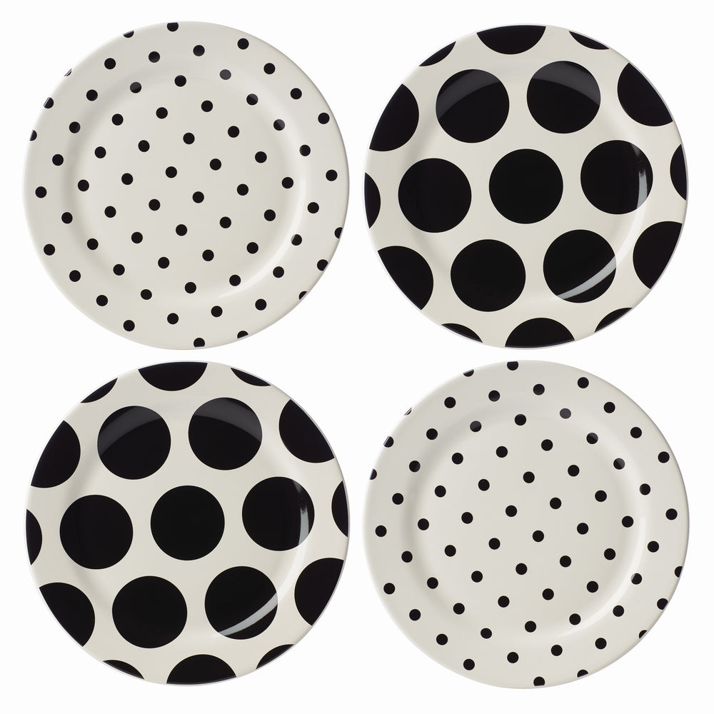 Lenox Kate Spade On The Dot Assorted Accent Plates, Set of 4 White, WHITE STONEWARE 895199
