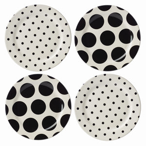 Lenox Kate Spade On The Dot Assorted Accent Plates, Set of 4 White, WHITE STONEWARE 895199